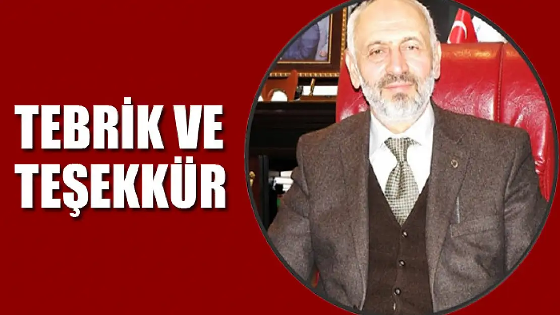 TEBRİK VE TEŞEKKÜR