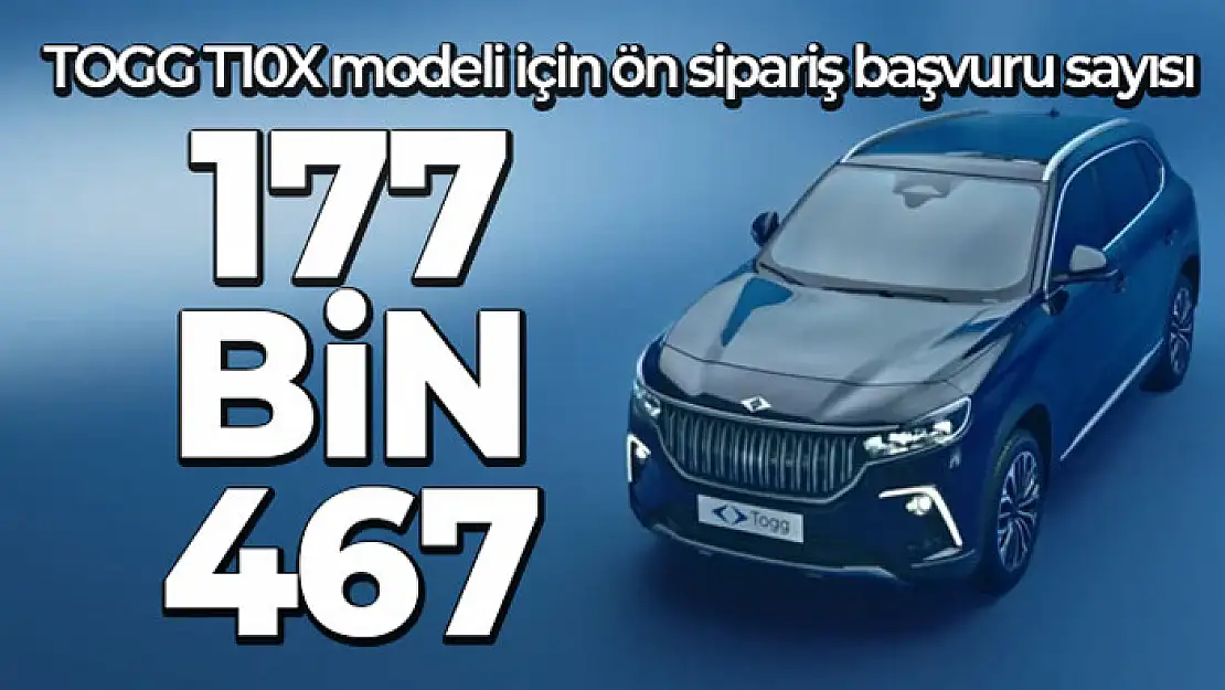 TOGG T10X modeli için ön sipariş başvuru sayısı 177 bin 467 oldu