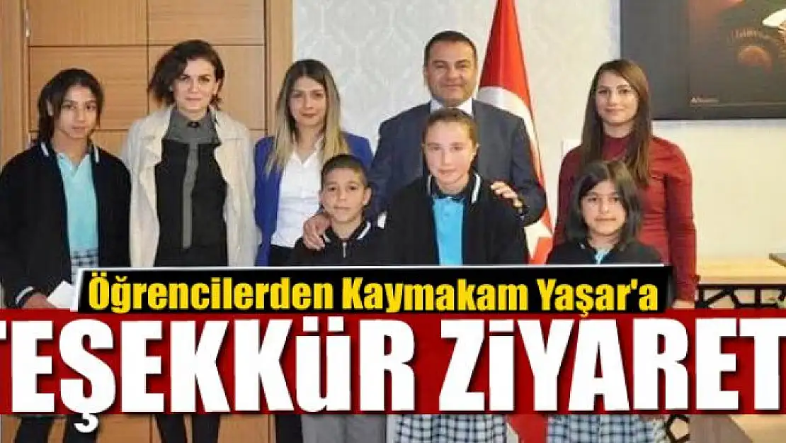 Öğrencilerden Kaymakam Yaşar'a teşekkür ziyareti