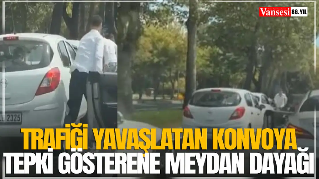 Trafiği Yavaşlatan Konvoya Tepki Gösterene Meydan Dayağı