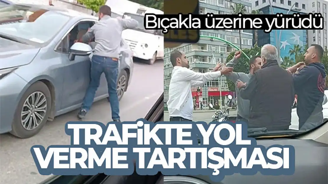 Trafikte yol verme tartışmasında bıçaklı saldırı cep telefonu kamerasında