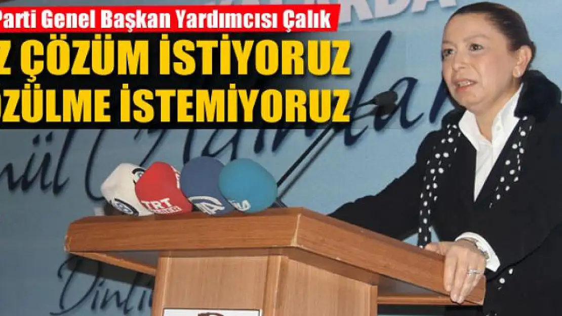 Biz çözüm istiyoruz, çözülme istemiyoruz