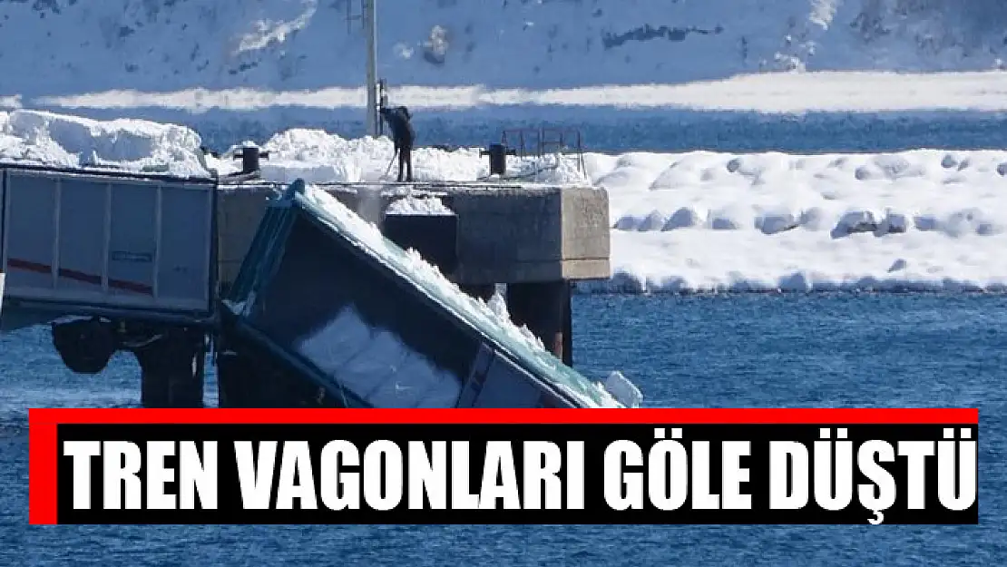 Tren vagonları göle düştü