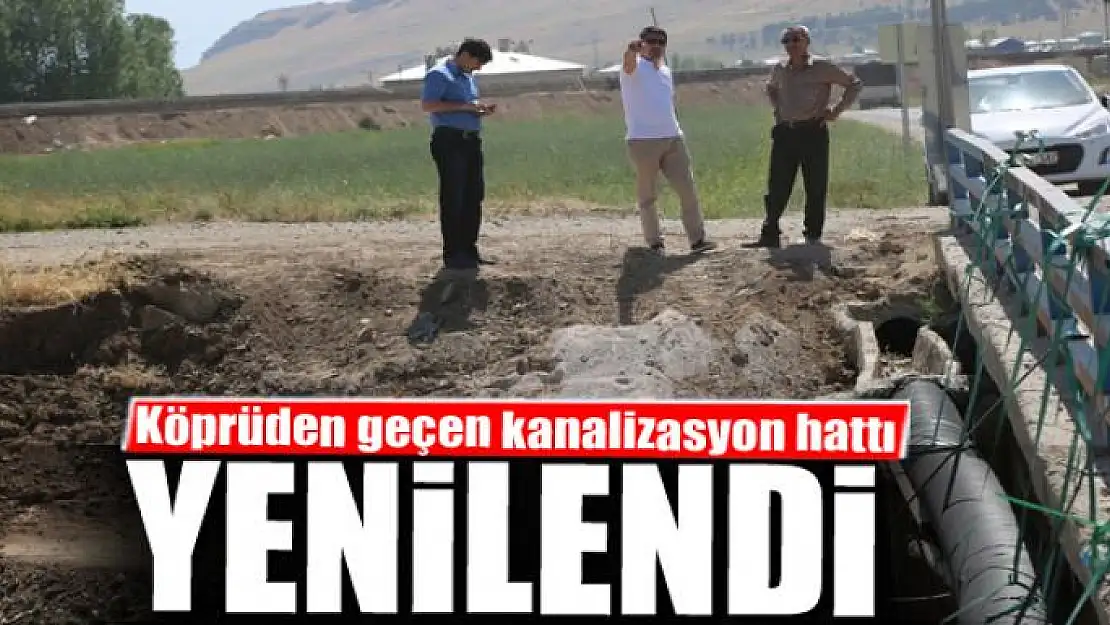 Köprüden geçen kanalizasyon hattı yenilendi