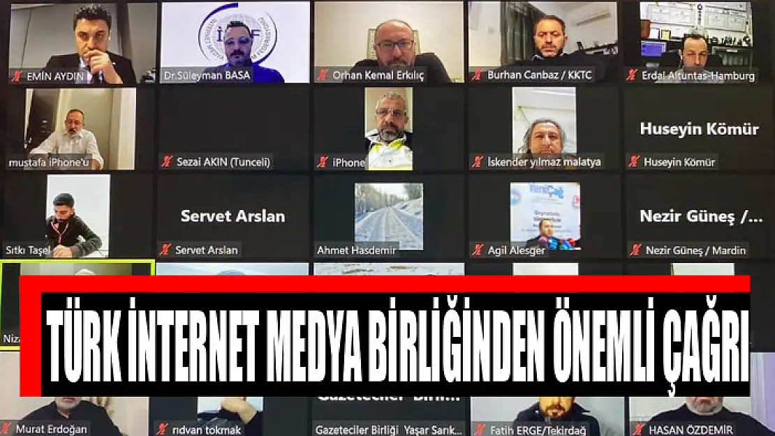 TÜRK İNTERNET MEDYA BİRLİĞİNDEN ÖNEMLİ ÇAĞRI