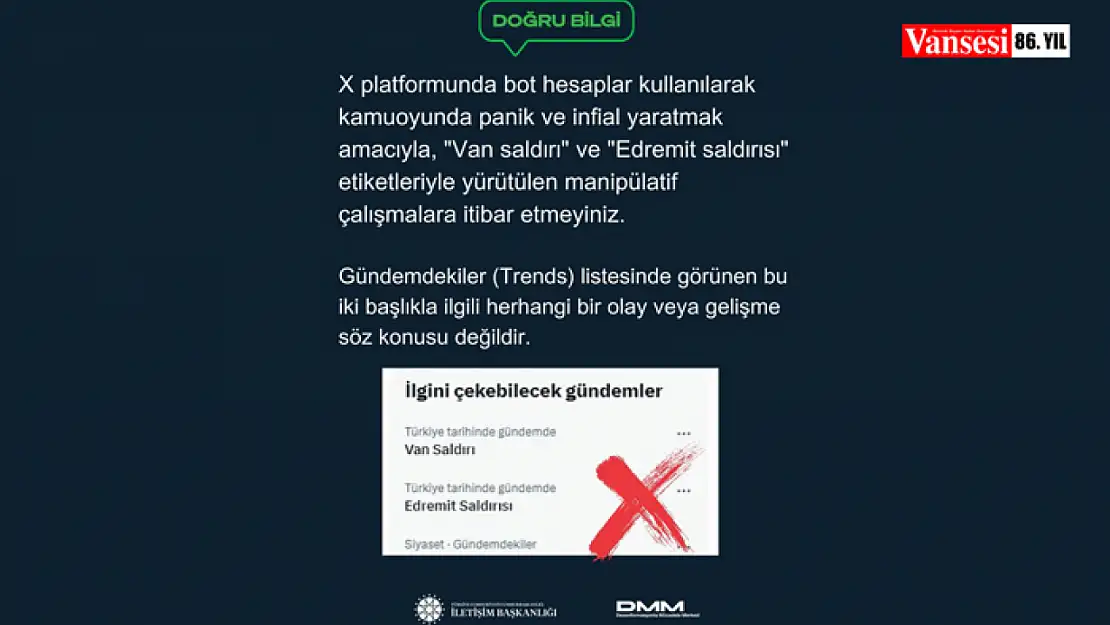 Twitter'da yayınlanan 'Van saldırı' ve 'Edremit saldırısı' paylaşımıyla ilgili açıklama geldi