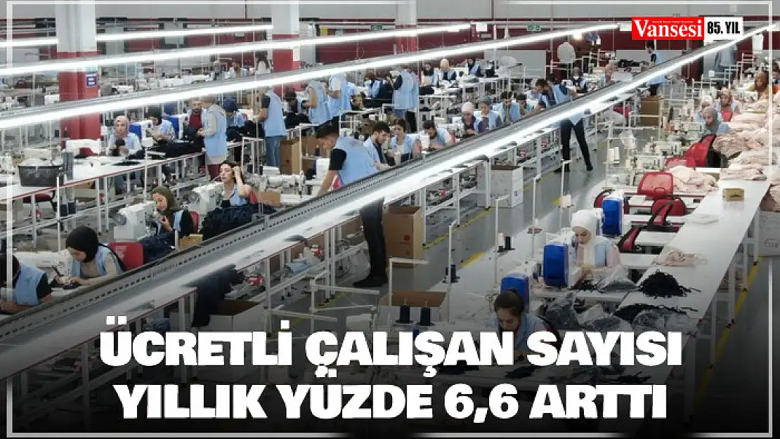 Ücretli çalışan sayısı yıllık yüzde 6,6 arttı