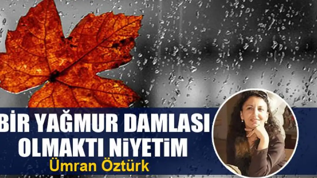 Bir yağmur damlası olmaktı niyetim