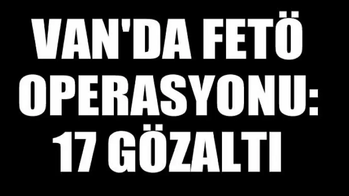 Van'da FETÖ operasyonu: 17 gözaltı