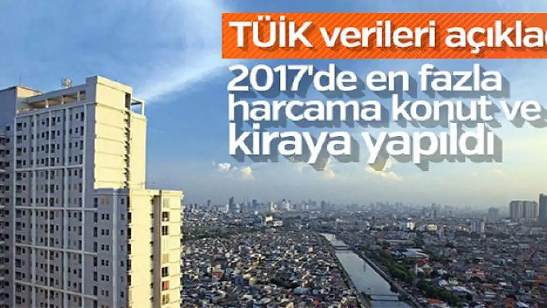 En fazla harcama 2017 yılında konut ve kiraya