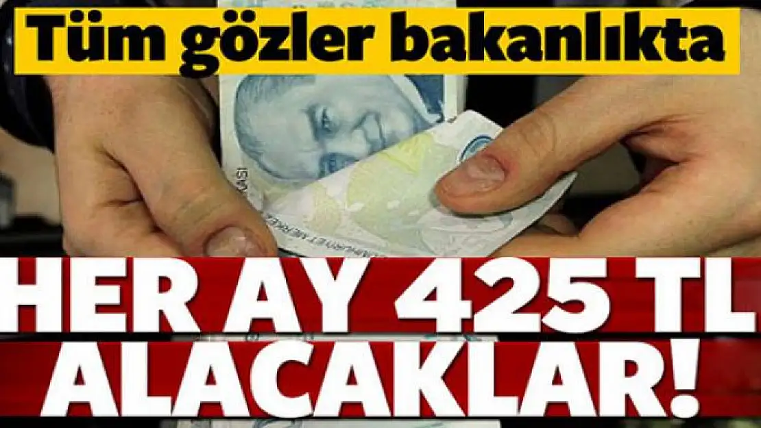 Tüm gözleri bakanlıkta! Her ay 425 TL alacaklar