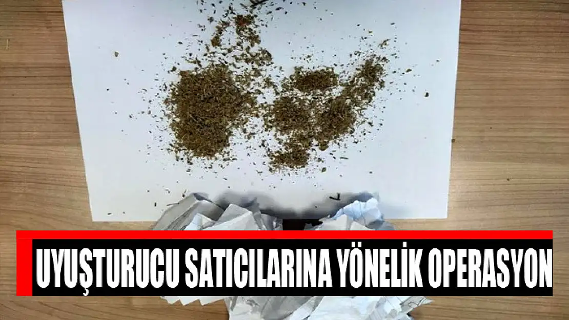 Uyuşturucu satıcılarına yönelik operasyon