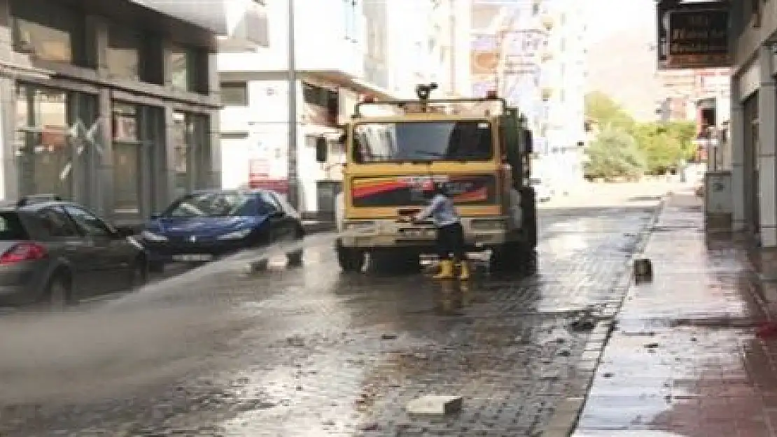 Van'da Cadde ve Sokaklar Yıkanıyor