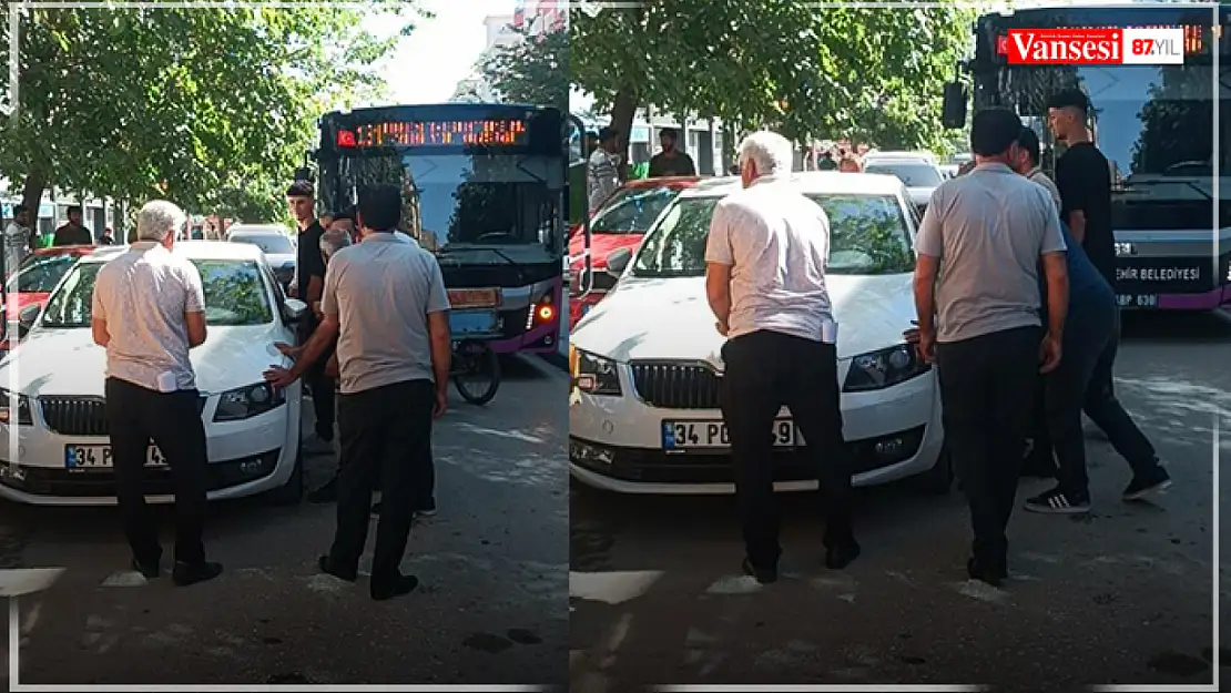 Van'da duyarsız sürücü trafiği kilitledi