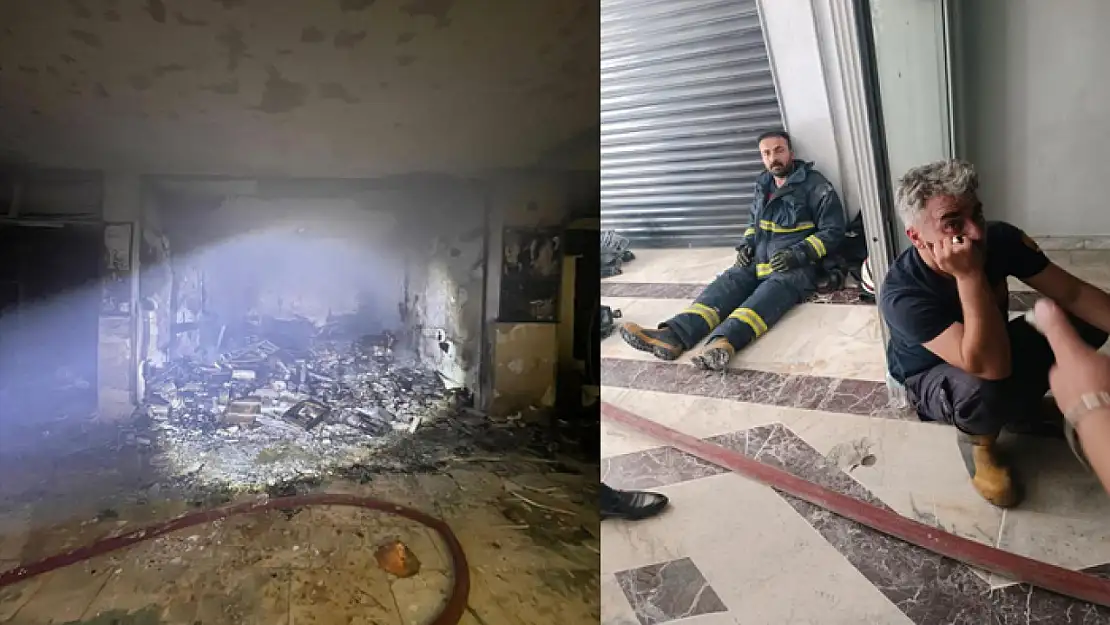 Van'da iş merkezinde korkutan yangın