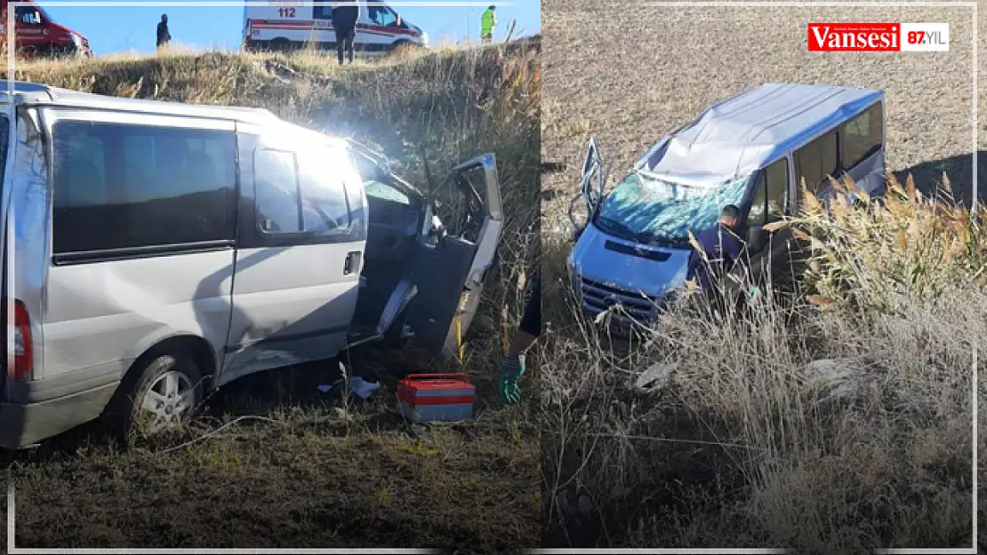 Van'da minibüs yoldan çıktı: 1 yaralı