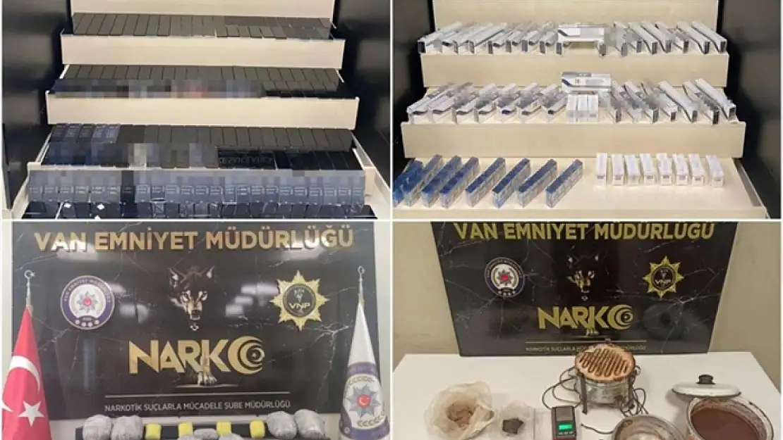 Van'da uyuşturucu madde ve gümrük kaçağı malzemeler ele geçirildi