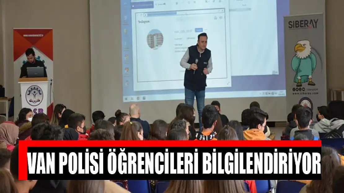 Van polisi öğrencileri bilgilendiriyor