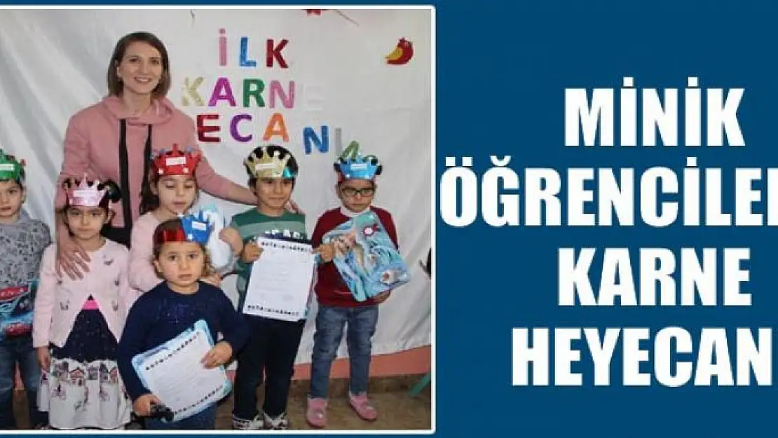 Minik öğrencilerin karne heyecanı