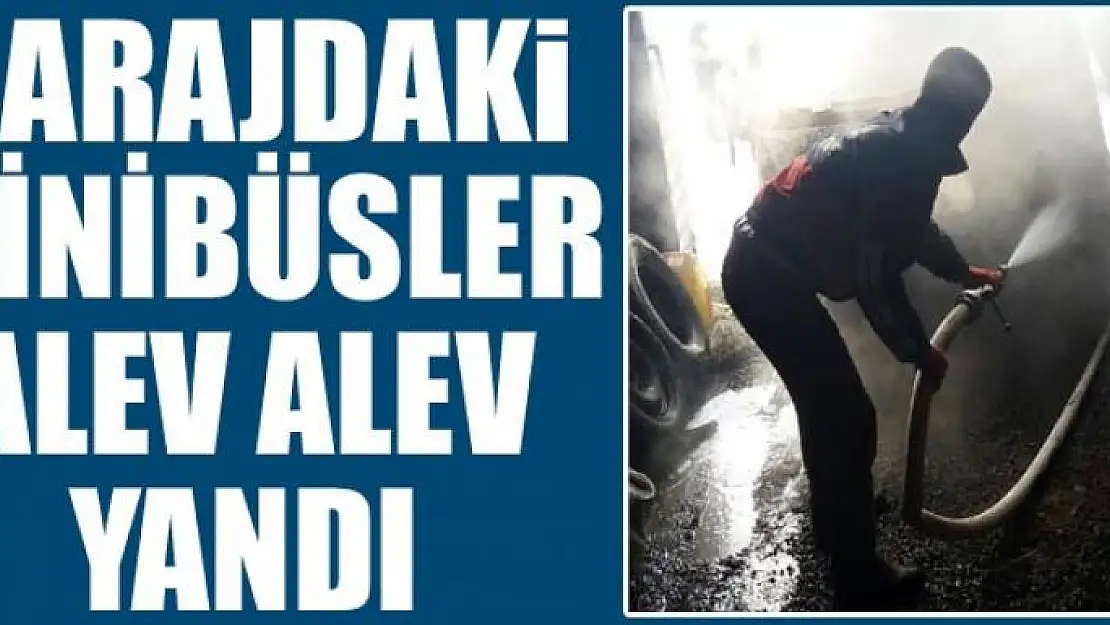 Garajdaki minibüsler alev alev yandı