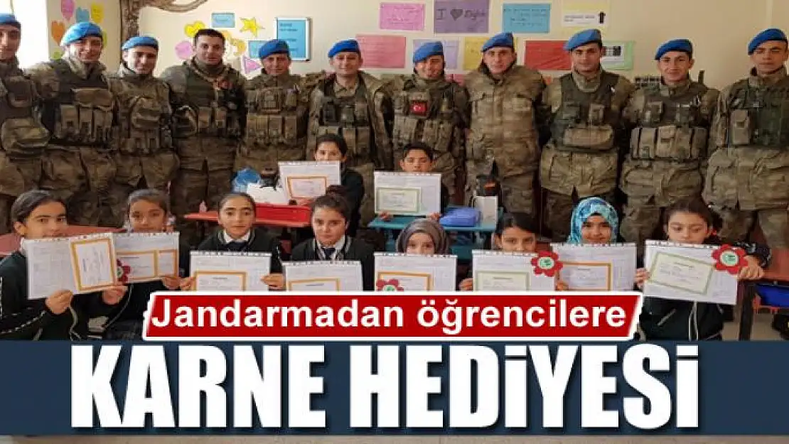 Jandarmadan öğrencilere karne hediyesi 