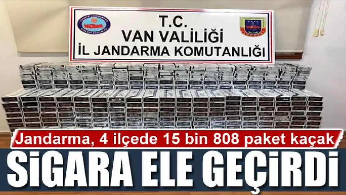 Jandarma, 4 ilçede 15 bin 808 paket kaçak sigara ele geçirdi