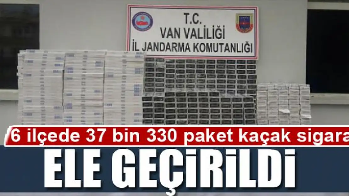 Jandarma 6 ilçede 37 bin 330 paket kaçak sigara ele geçirdi