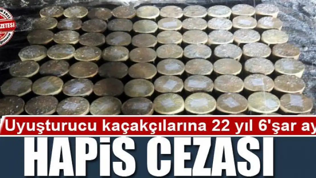 Uyuşturucu kaçakçılarına 22 yıl 6'şar ay hapis cezası