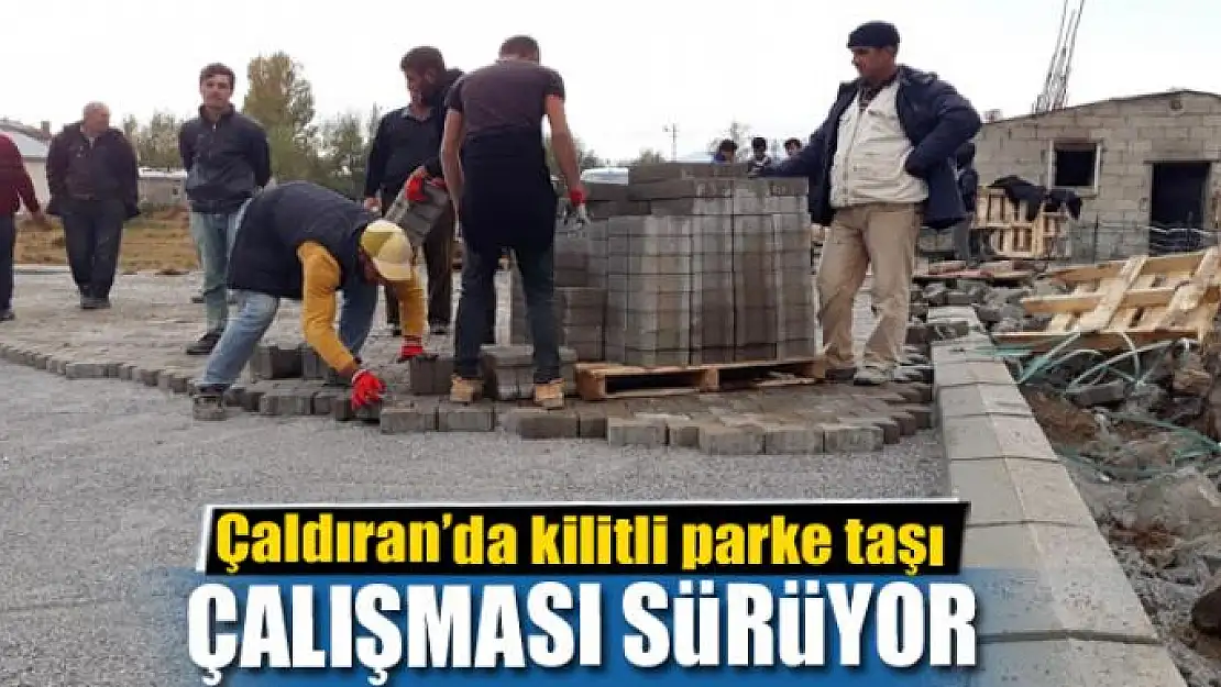 Çaldıran'da kilitli parke taşı çalışması 