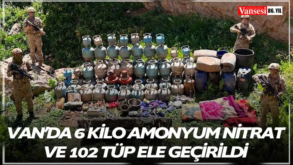 Van'da 6 kilo amonyum nitrat ve 102 tüp ele geçirildi