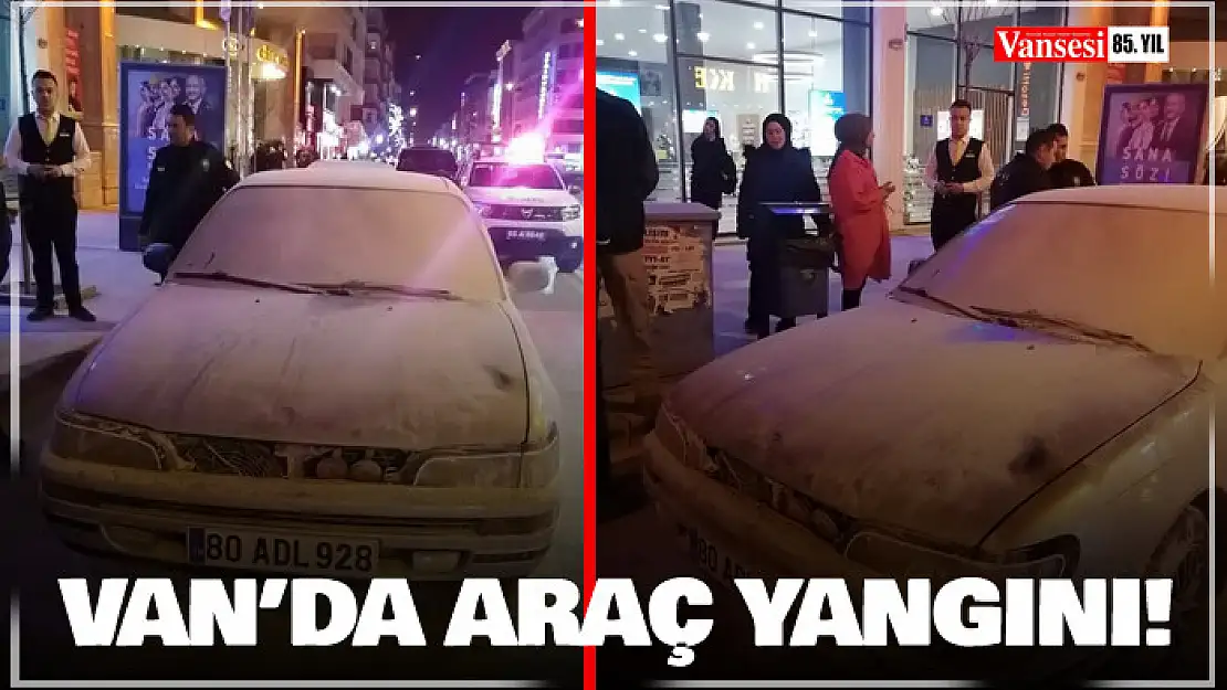 Van'da araç yangını