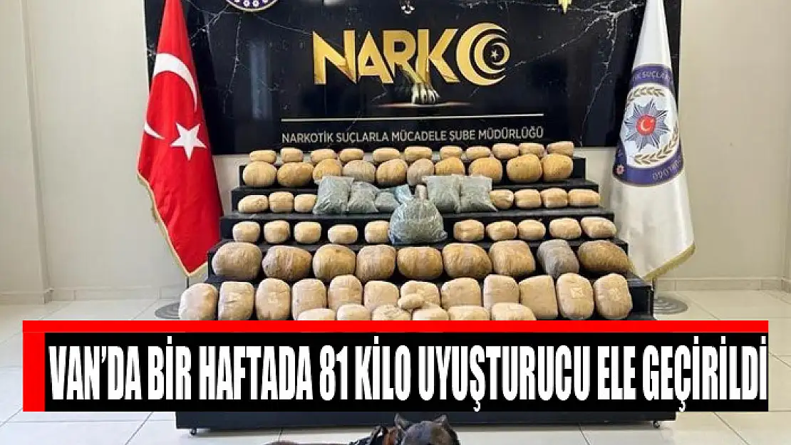 Van'da bir haftada 81 kilo uyuşturucu ele geçirildi