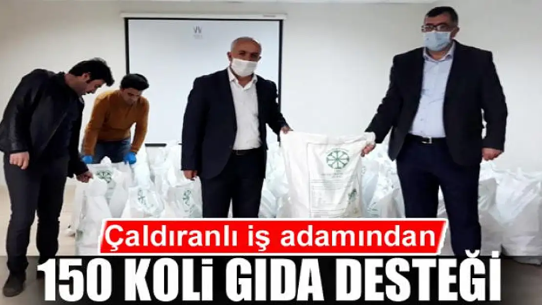 Çaldıranlı iş adamından 150 koli gıda desteği