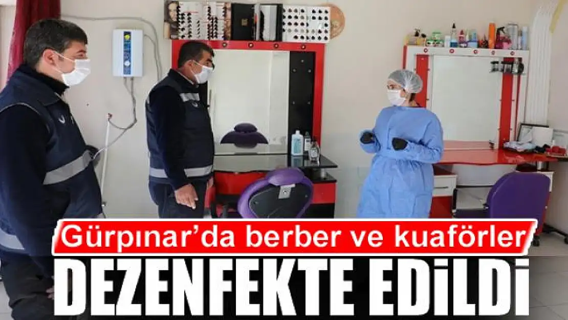 Gürpınar'da berber ve kuaförler dezenfekte edildi