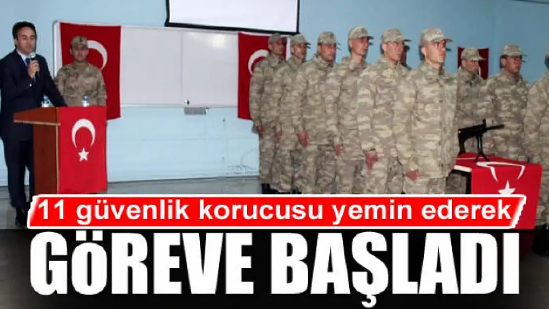 Çaldıran'da 11 güvenlik korucusu yemin ederek göreve başladı