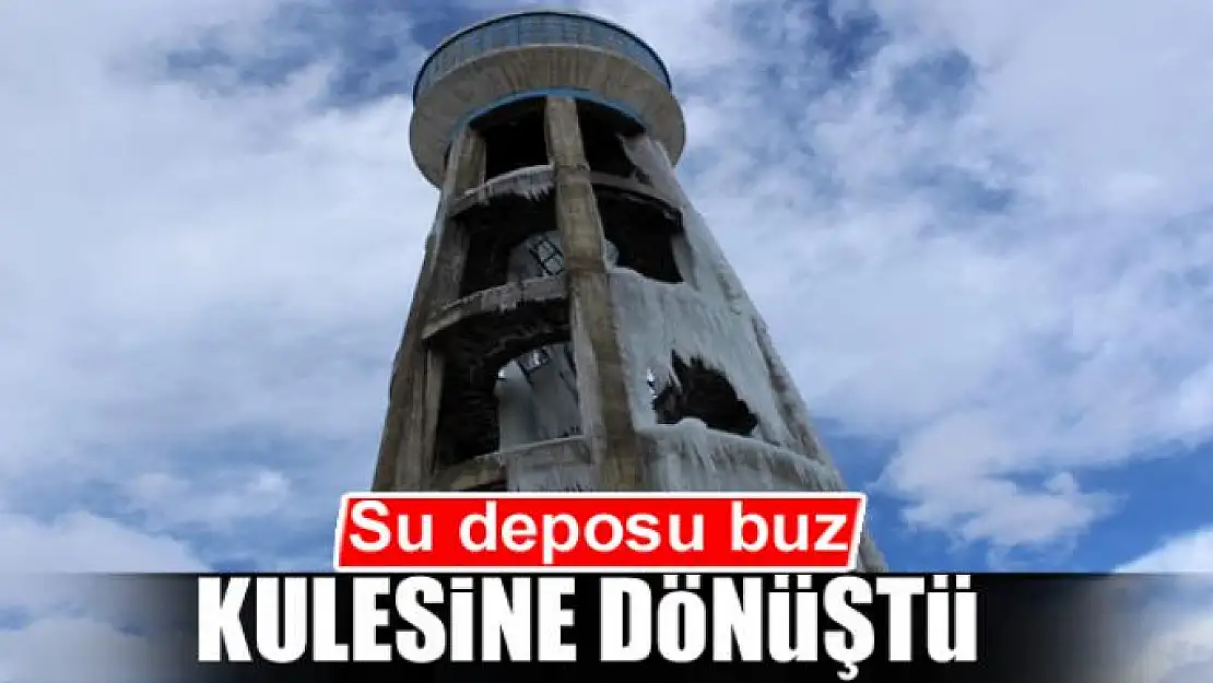 Su deposu buz kulesine dönüştü