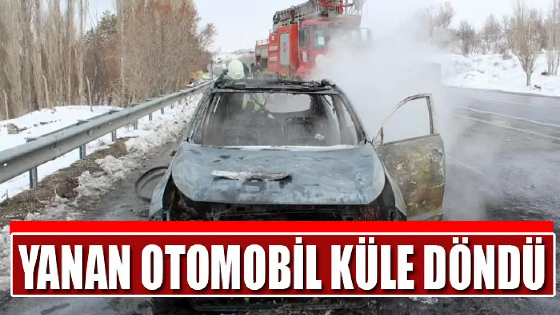 Yanan otomobil küle döndü