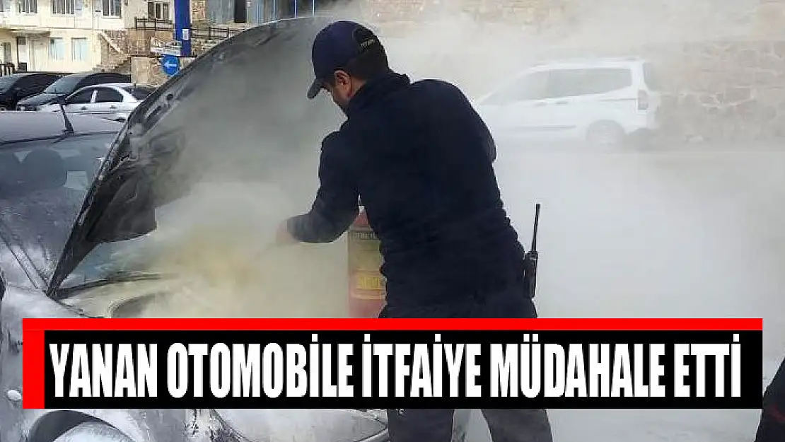 Yanan otomobile itfaiye müdahale etti