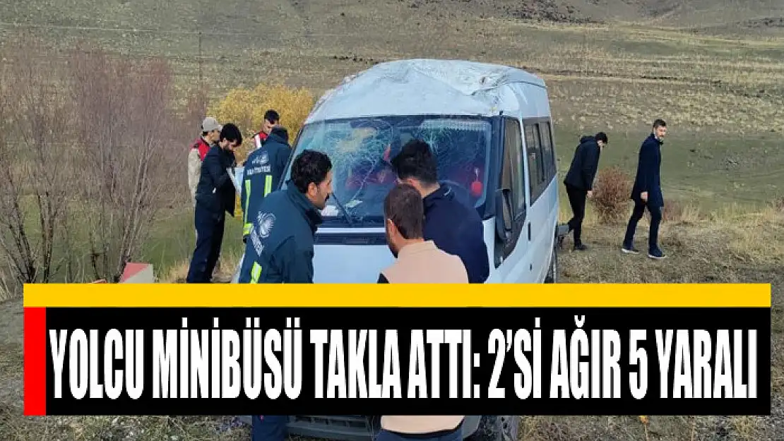 Yolcu minibüsü takla attı: 2'si ağır 5 yaralı