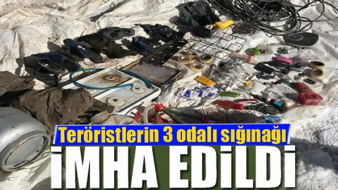 Teröristlerin 3 odalı sığınağı imha edildi