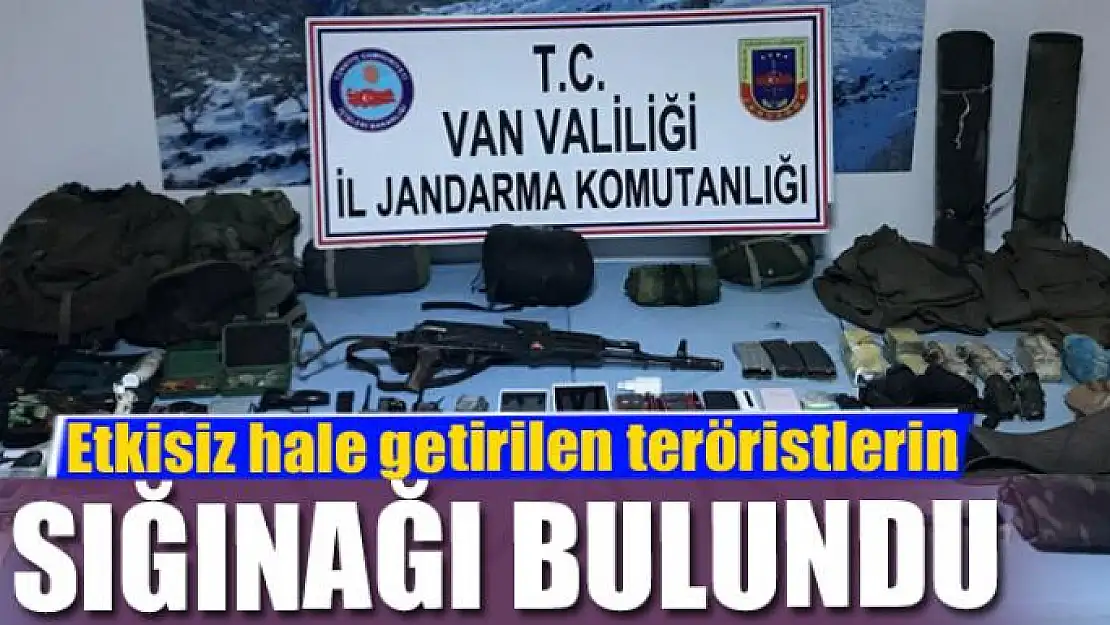 Van'da etkisiz hale getirilen teröristlerin sığınağı bulundu