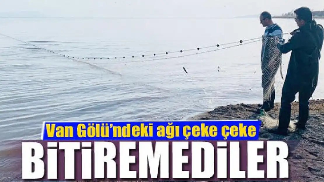 Van Gölü'ndeki ağı çeke çeke bitiremediler