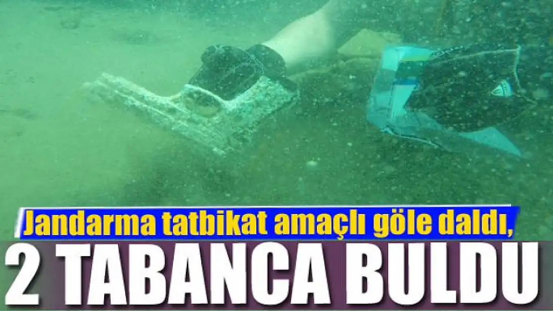 Jandarma tatbikat amaçlı göle daldı, 2 tabanca buldu