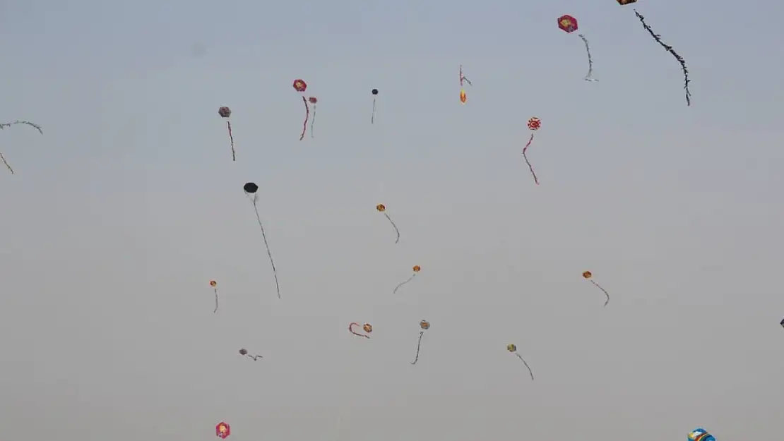 Yüzlerce uçurtma Suriye sınırında gökyüzünü süsledi