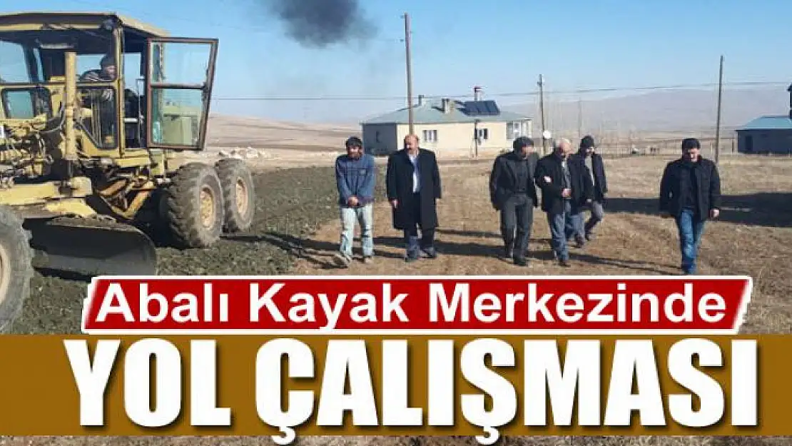 Abalı kayak merkezinde yol çalışması 