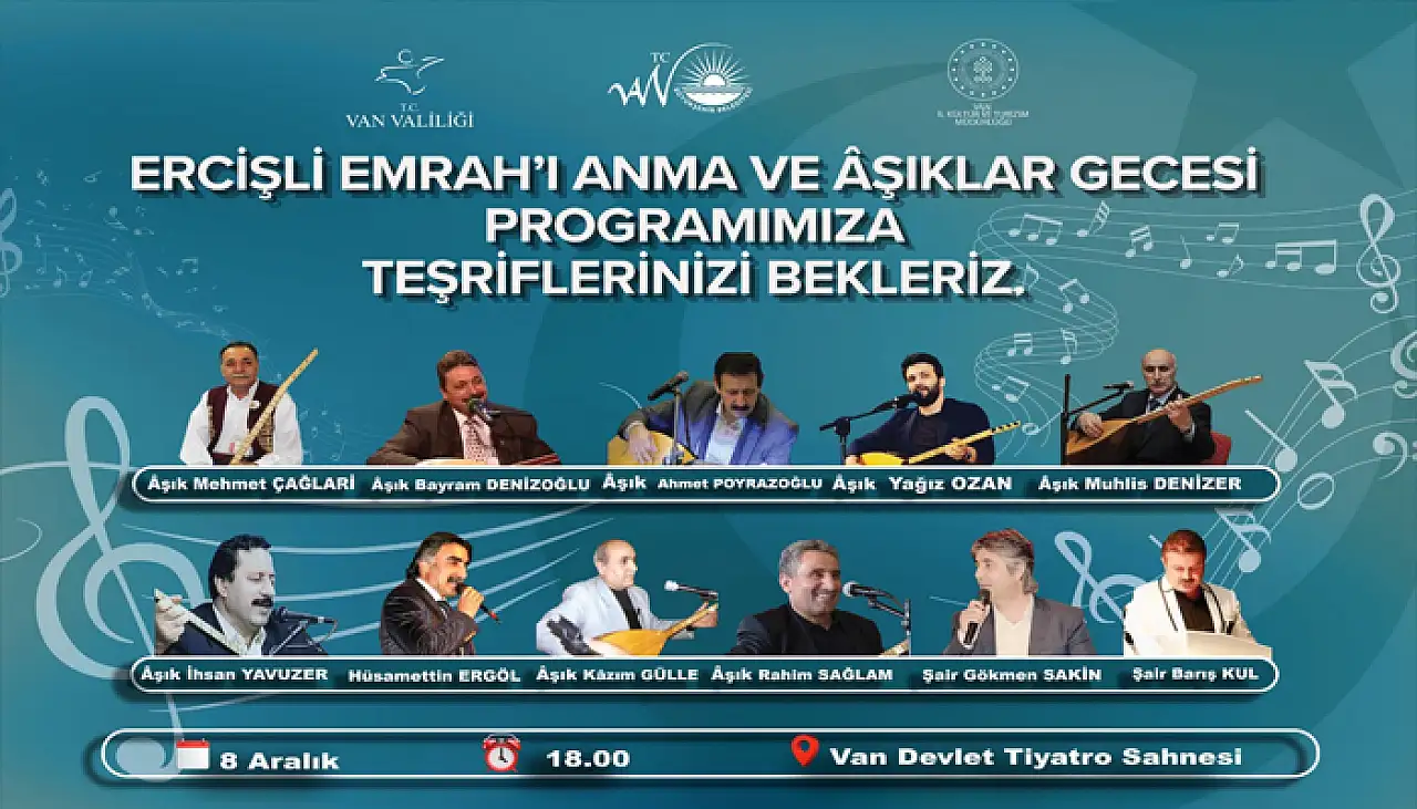 Ercişli Emrah'ı anma ve Âşıklar Gecesi etkinliği düzenlenecek