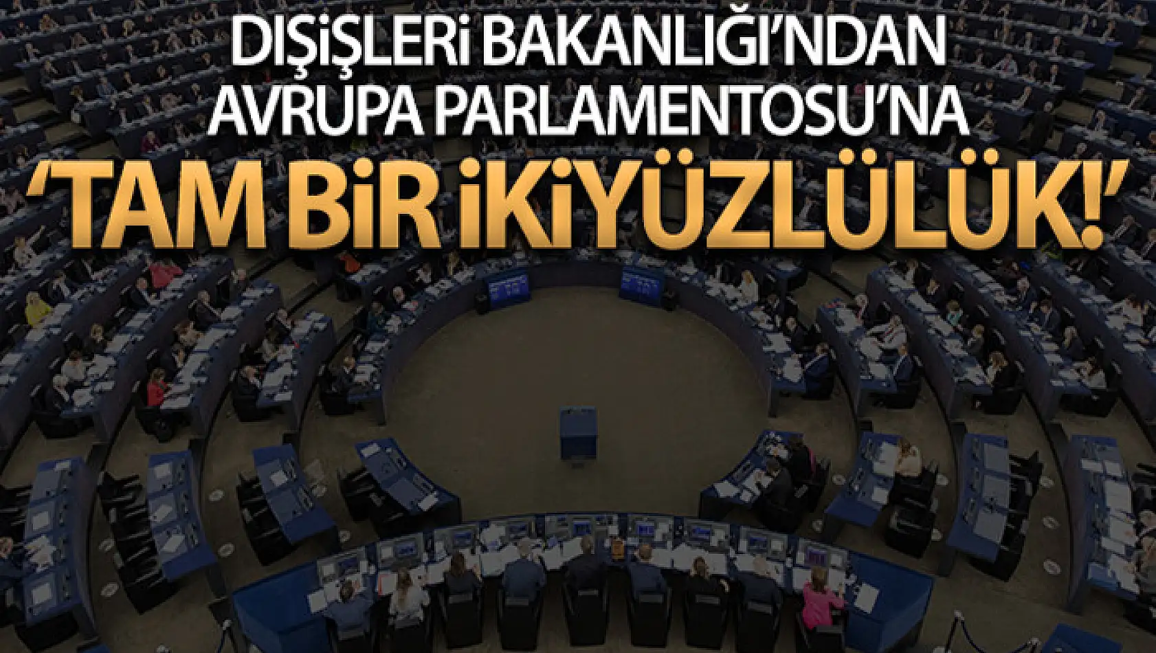 Dışişleri Bakanlığından AP'ye sert tepki: 'Tam bir ikiyüzlülük'