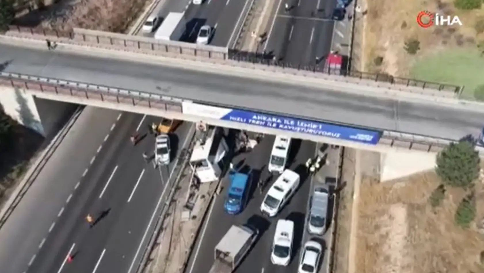 Ankara'da 11 kişinin öldüğü otobüs kazasının bulunduğu alan böyle görüntülendi