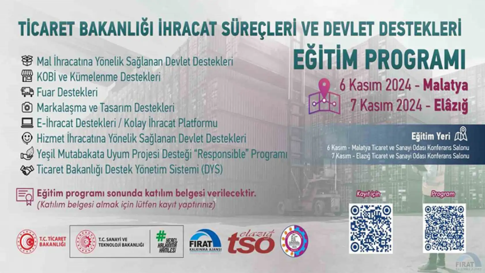 Ticaret Bakanlığı ihracat süreçleri ve devlet destekleri eğitim programı başlıyor