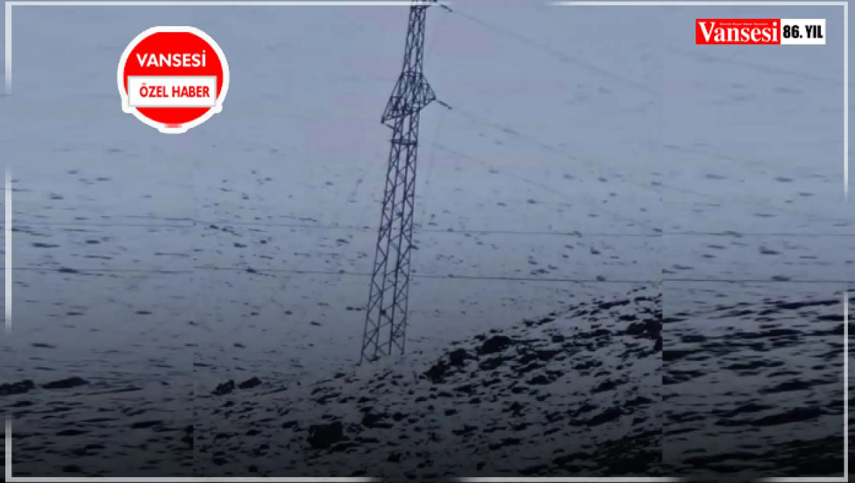 Van'da kar yağışı elektrik direklerine zarar verdi